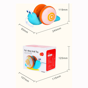 حلزون موزیکال طناب دار آبی pull - along snail toy -اسباب بازی